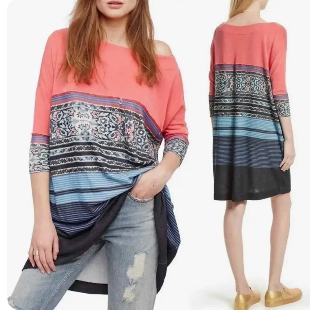 Free People Midi Dress Tunic Modal